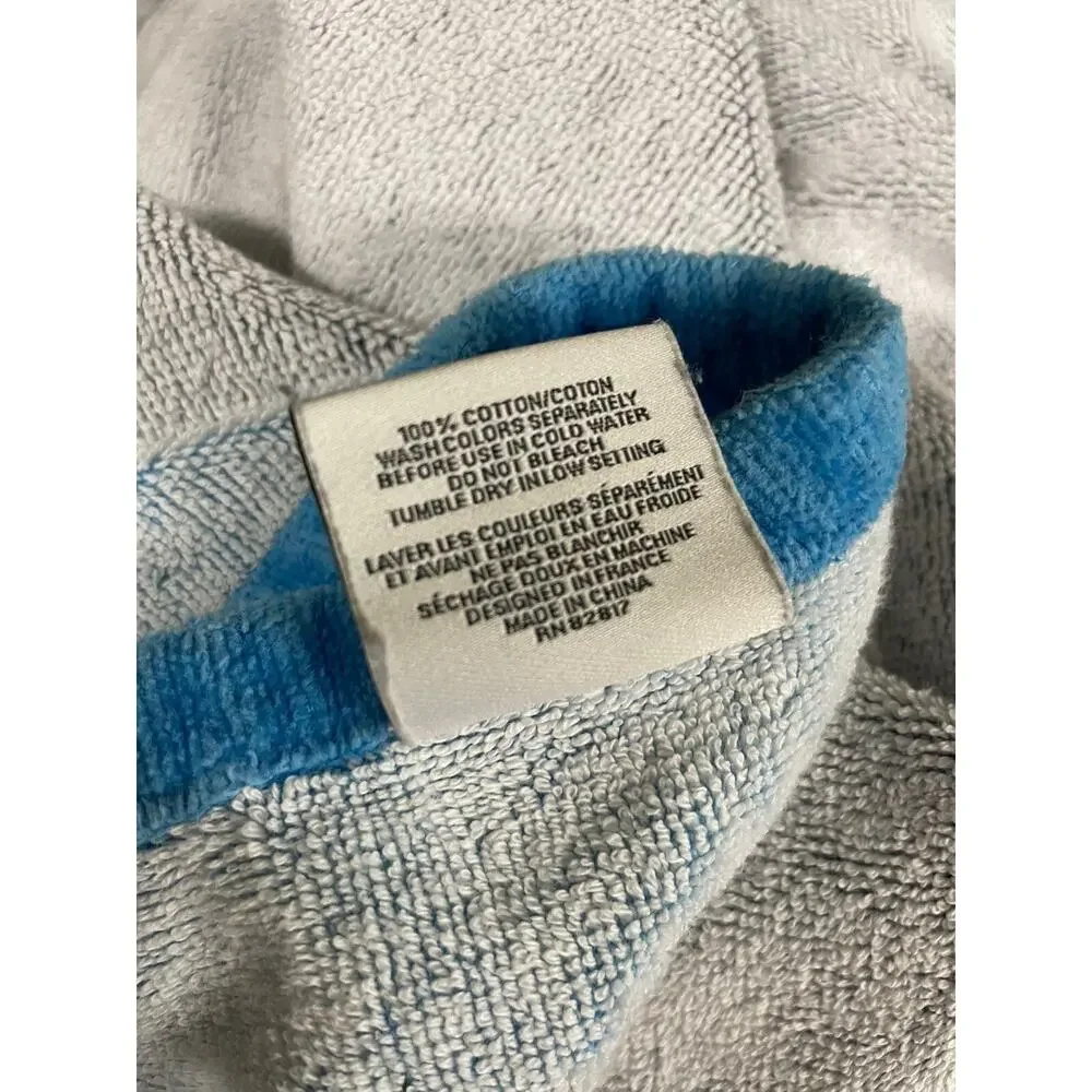 Lacoste Blue Beach Towel Striped Alligator Preppy Cotton